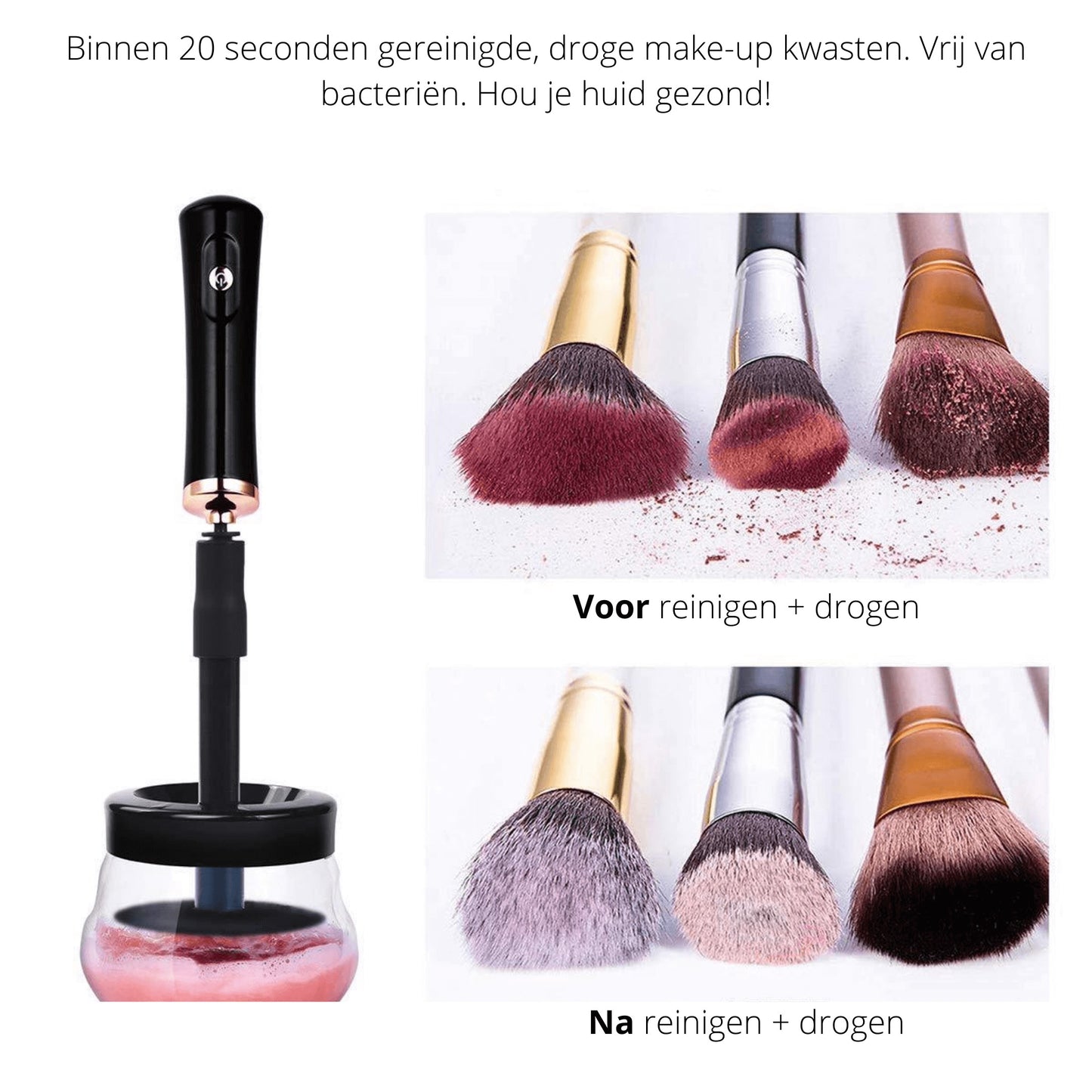 Make-up Kwast Cleaner – Reinig & Droog je Kwasten in 20 Seconden