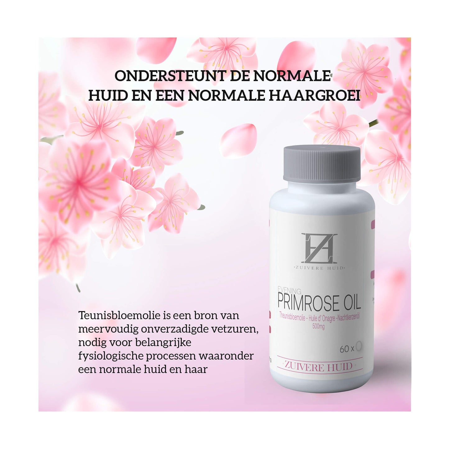 Teunisbloemolie ondersteund de normale huid en haargroei